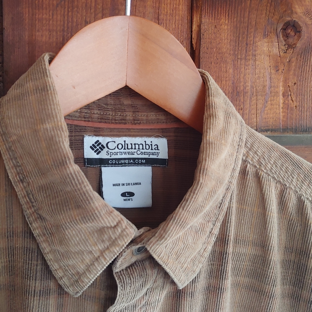 Columbia Men's Light Brown Corduroy Shirt Long
